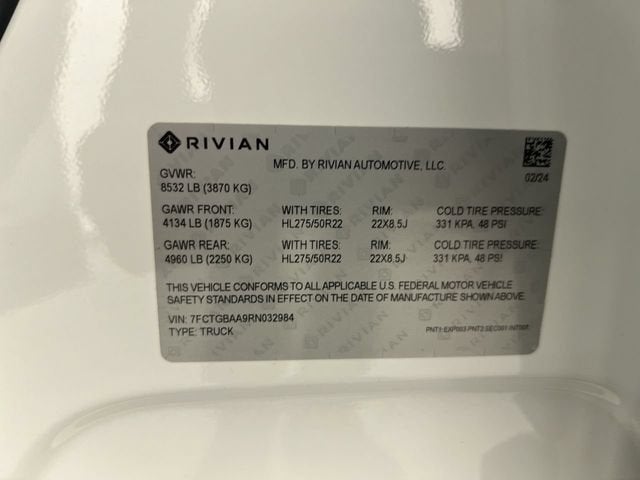 2024 RIVIAN R1T Adventure