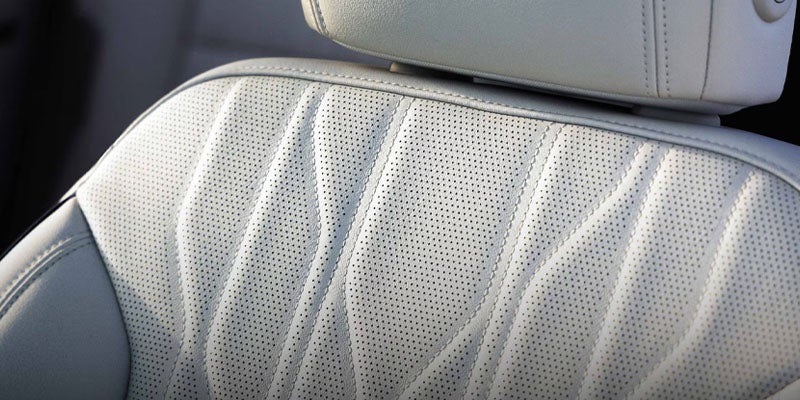 Close-up of perforated premium leather upholstery on a Buick seat
