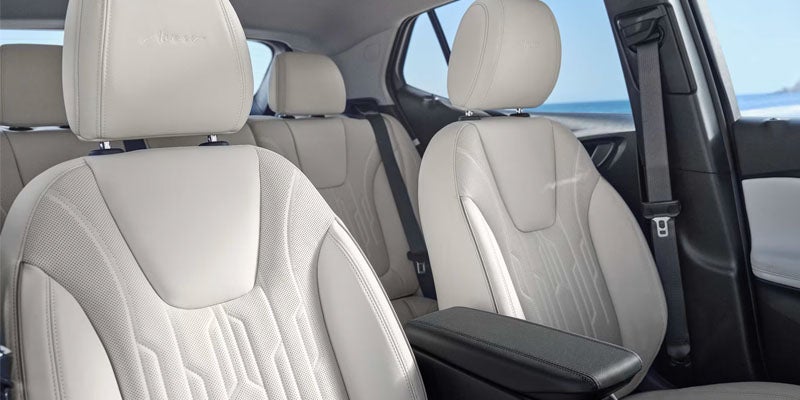 Buick SUV front seats with light-colored premium leather upholstery