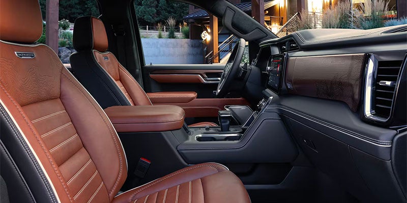 Brown leather seats