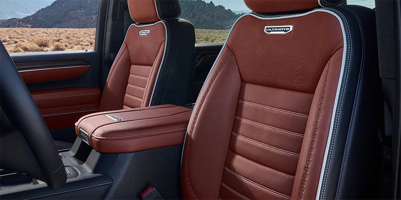Brown leather seat