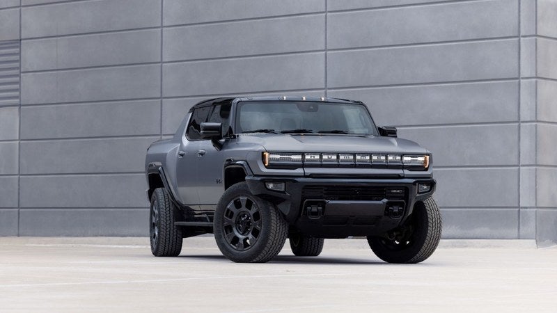 Grey GMC Hummer EV pickup truck