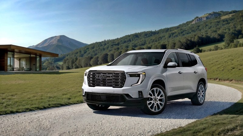 White acadia front side view